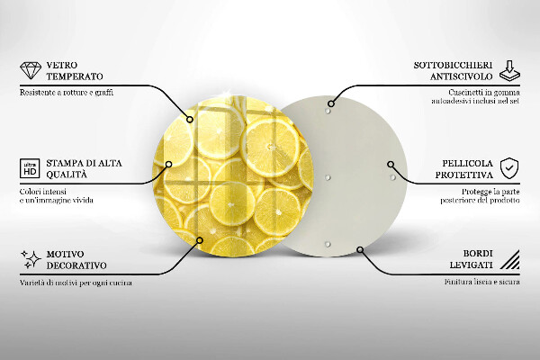 Glass cutting board Lemon fruit