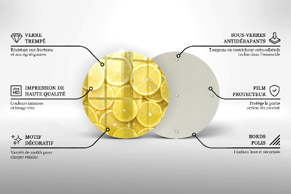 Glass cutting board Lemon fruit