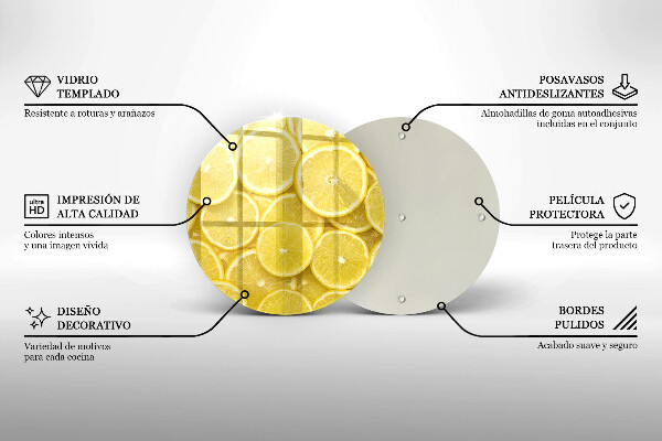 Glass cutting board Lemon fruit