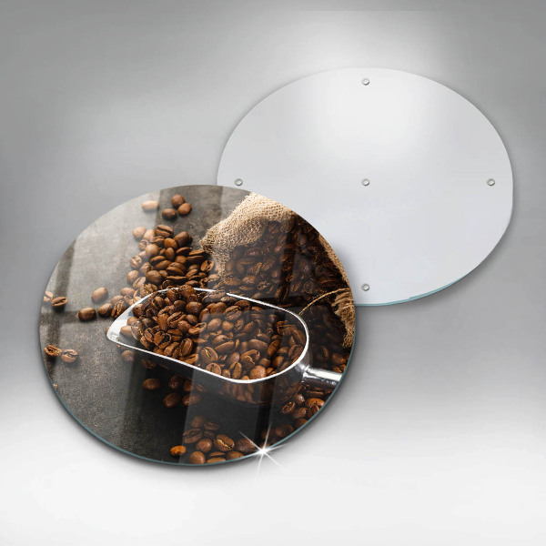 Glass cutting board Coffee in grains
