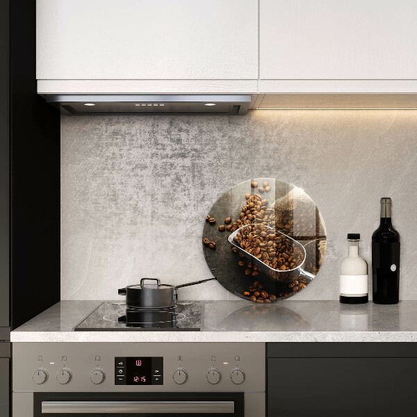 Glass cutting board Coffee in grains