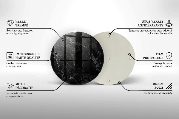 Glass cutting board Elegant marble