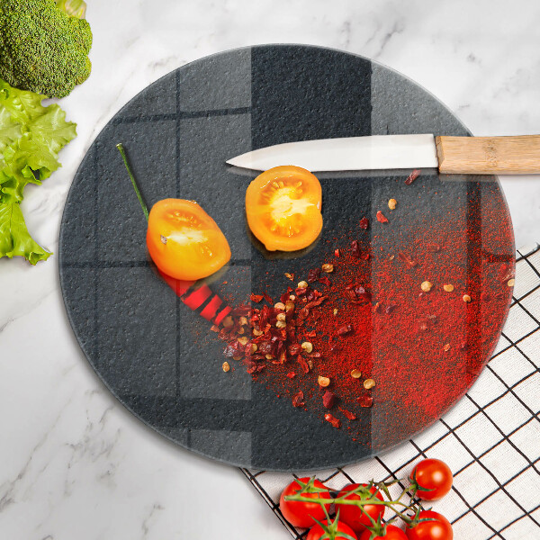 Glass cutting board Chilli pepper
