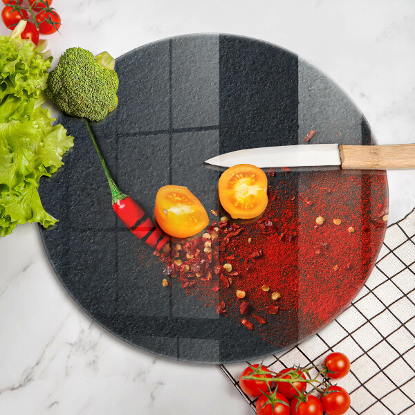 Glass cutting board Chilli pepper