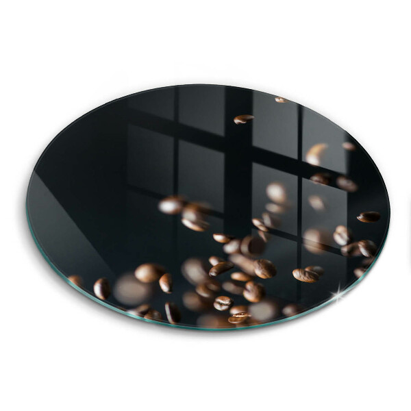 Glass cutting board Falling coffee beans