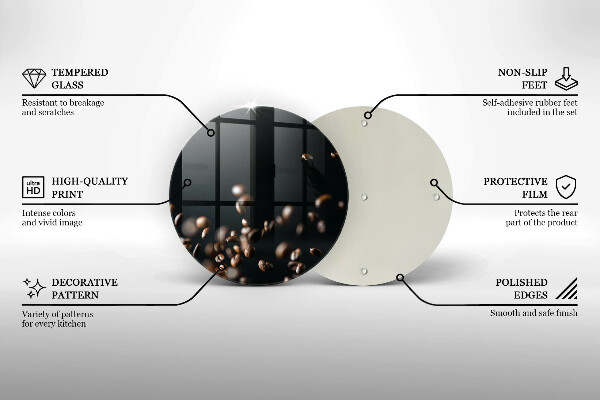 Glass cutting board Falling coffee beans