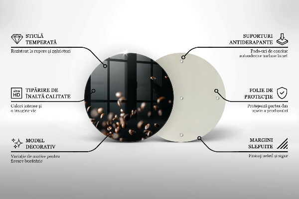 Glass cutting board Falling coffee beans