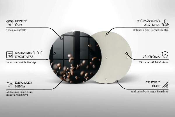 Glass cutting board Falling coffee beans