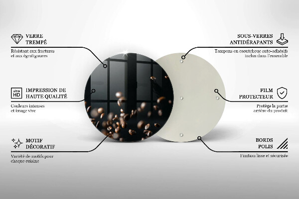 Glass cutting board Falling coffee beans