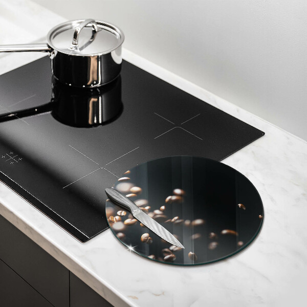 Glass cutting board Falling coffee beans