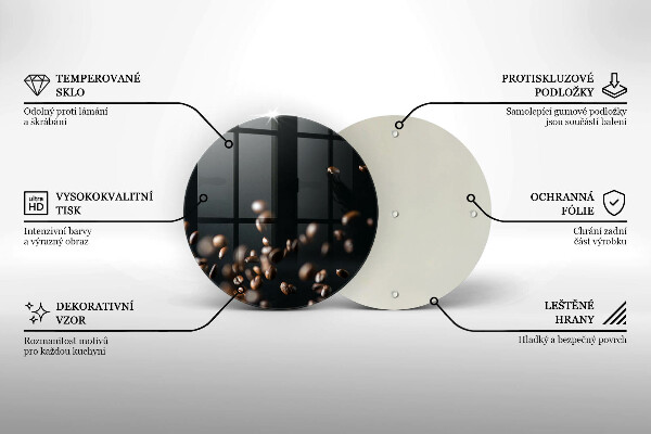 Glass cutting board Falling coffee beans