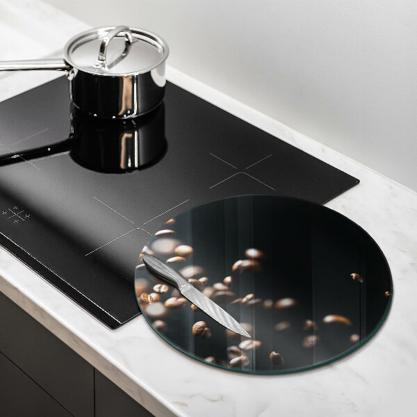 Glass cutting board Falling coffee beans