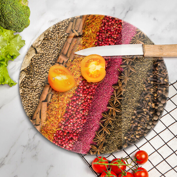 Chopping board Colorful spices
