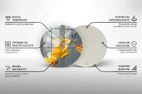 Chopping board Lemons in water
