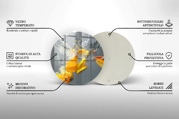 Chopping board Lemons in water