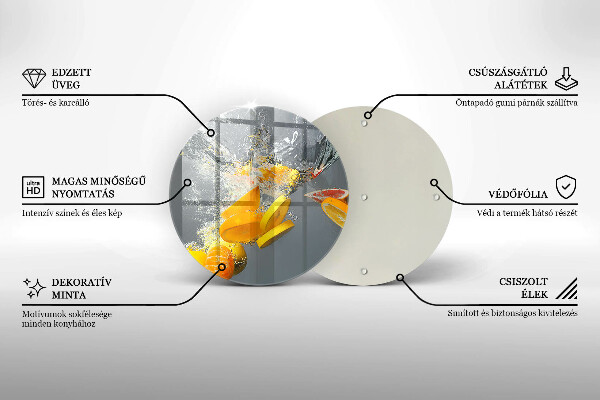 Chopping board Lemons in water