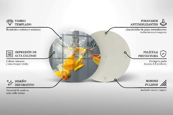 Chopping board Lemons in water