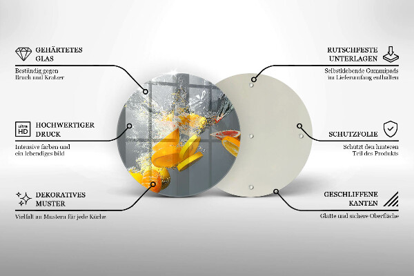 Chopping board Lemons in water