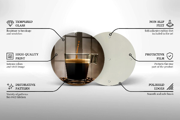 Chopping board Glass and coffee beans