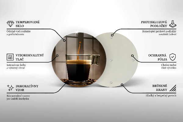 Chopping board Glass and coffee beans