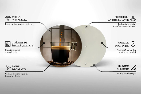 Chopping board Glass and coffee beans