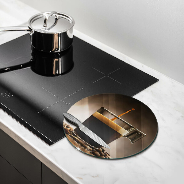 Chopping board Glass and coffee beans