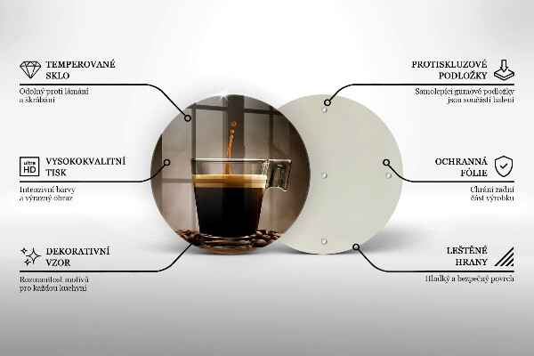 Chopping board Glass and coffee beans