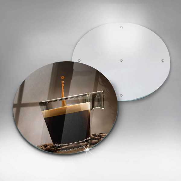 Chopping board Glass and coffee beans