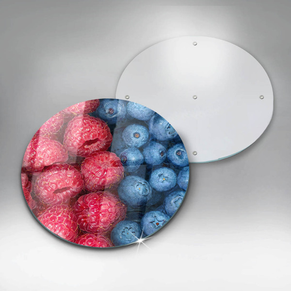 Chopping board Fruit of raspberry and blueberries
