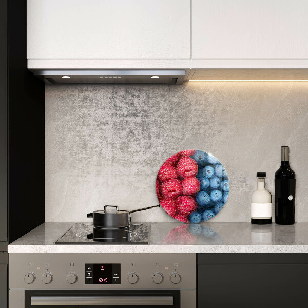 Chopping board Fruit of raspberry and blueberries