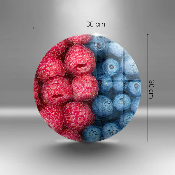 Chopping board Fruit of raspberry and blueberries