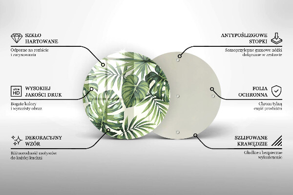 Glass cutting board Illustration of Monster leaves