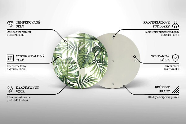 Glass cutting board Illustration of Monster leaves