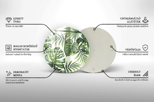 Glass cutting board Illustration of Monster leaves