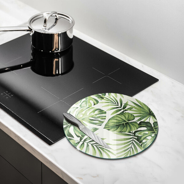 Glass cutting board Illustration of Monster leaves