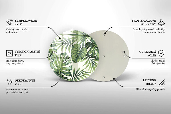 Glass cutting board Illustration of Monster leaves