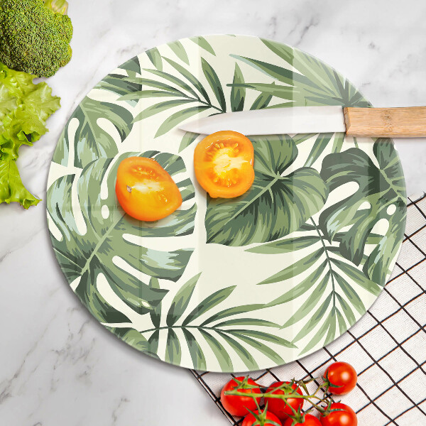 Glass cutting board Illustration of Monster leaves