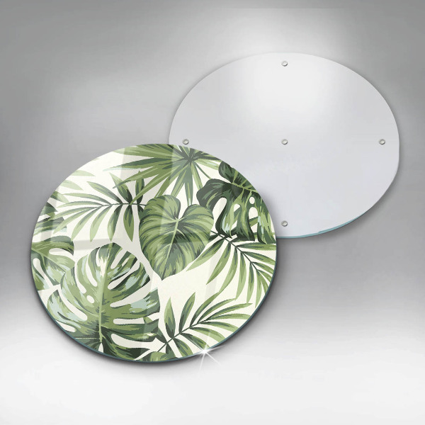 Glass cutting board Illustration of Monster leaves