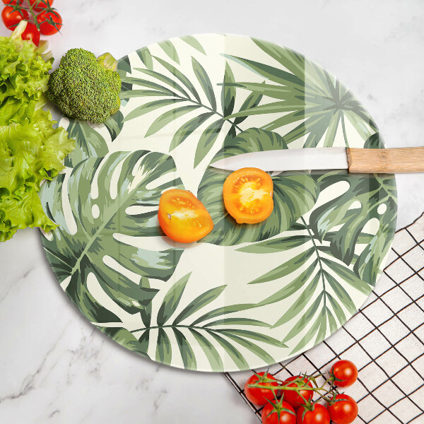 Glass cutting board Illustration of Monster leaves