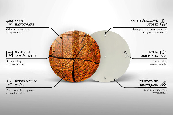 Chopping board glass Wood trunk structure