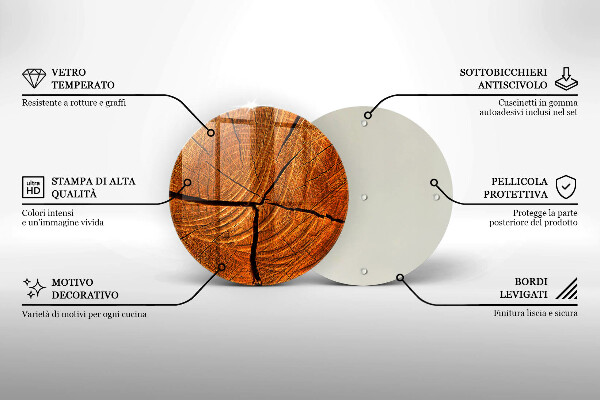 Chopping board glass Wood trunk structure