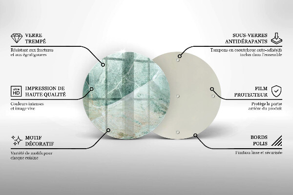 Chopping board glass Stone structure