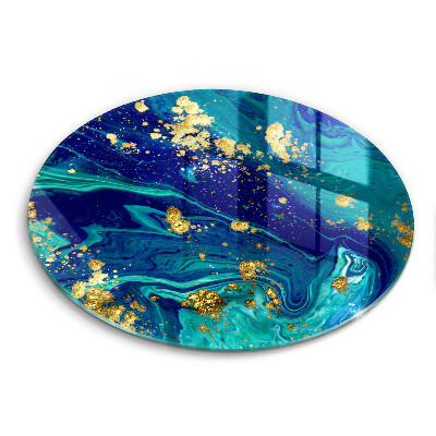 Chopping board glass Abstraction with gold