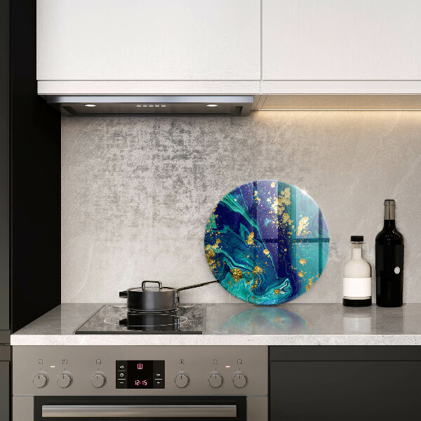 Chopping board glass Abstraction with gold