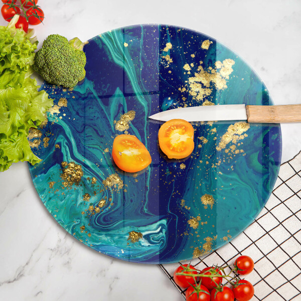 Chopping board glass Abstraction with gold