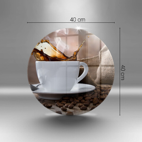 Chopping board glass Cup and coffee beans