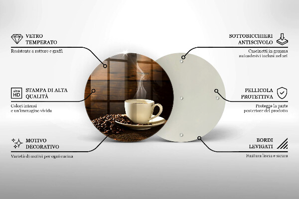 Chopping board glass Coffee cup wood