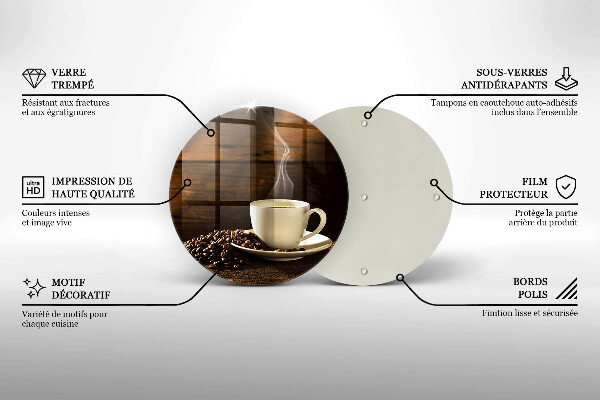 Chopping board glass Coffee cup wood