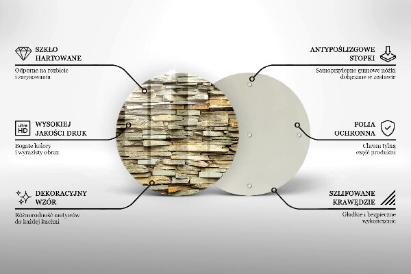Chopping board glass Decorative stones