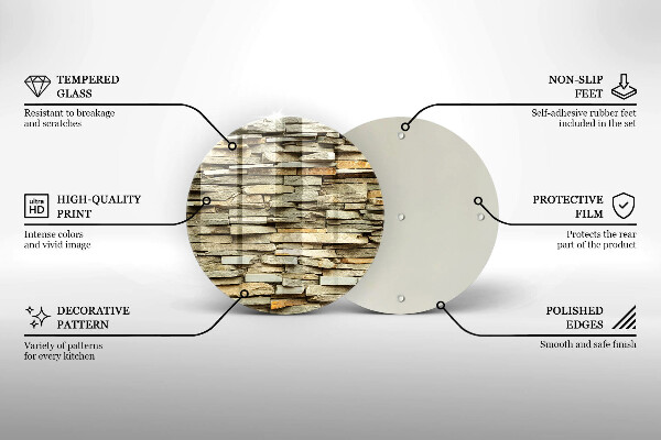 Chopping board glass Decorative stones